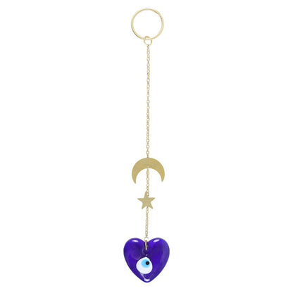 All Seeing Eye Glass Heart Hanging Decoration