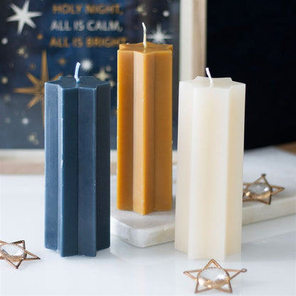 Cream Starry Night Star Shaped Taper Candle