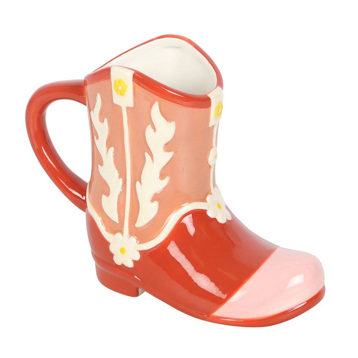 Pink Cowboy Boot Shaped Mug