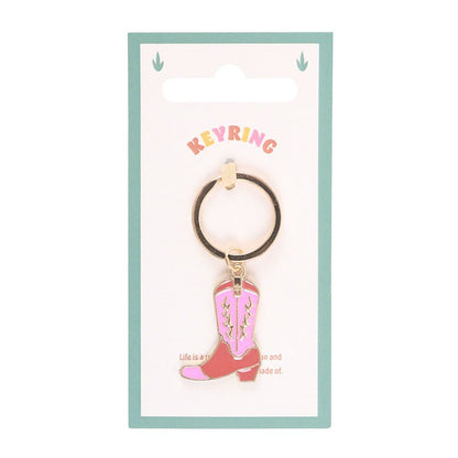 Pink Cowboy Boot Keyring