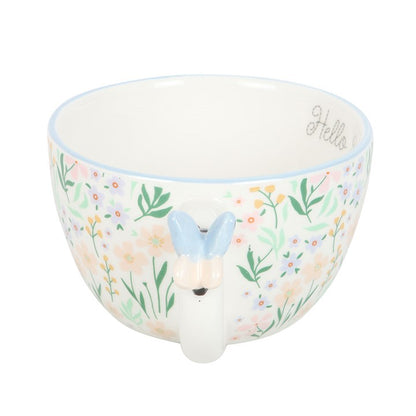 Hello Beautiful Ditsy Floral Print Mug with Butterfly