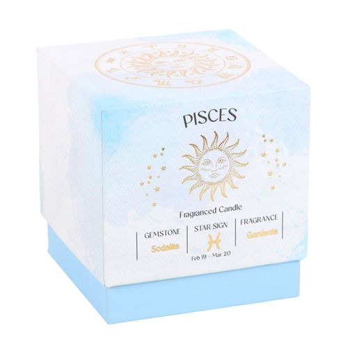 Pisces Gardenia Gemstone Zodiac Candle